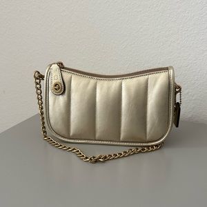 Coach swinger 20 with quilting metallic gold